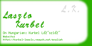 laszlo kurbel business card